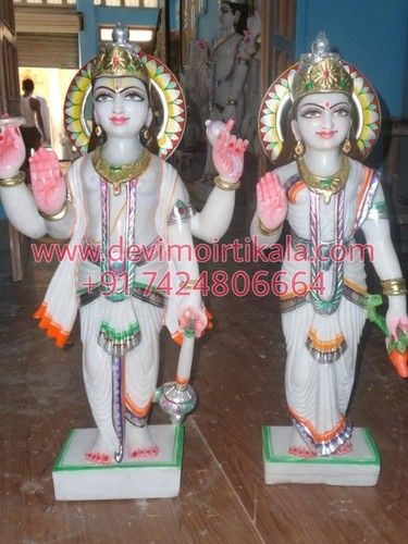 Marble Laxmi Narayan Statue - Height: 2 Foot (Ft)