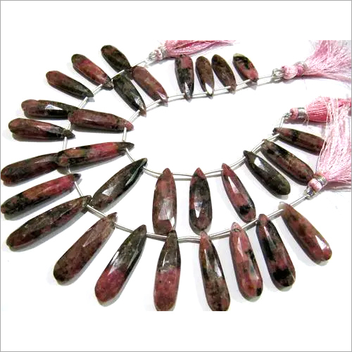 Natural Rhodonite Pear Shape briolette Beads,