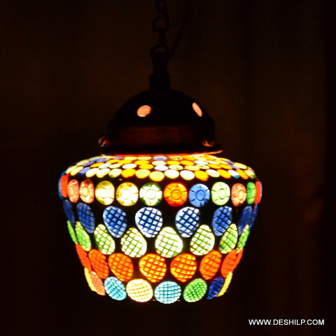 Round Multicolor Mosaic Handmade Glass Wall Hanging