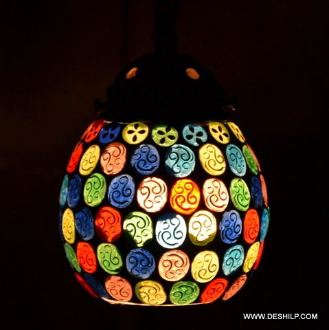 Mosaic Antique Hanging Lamp