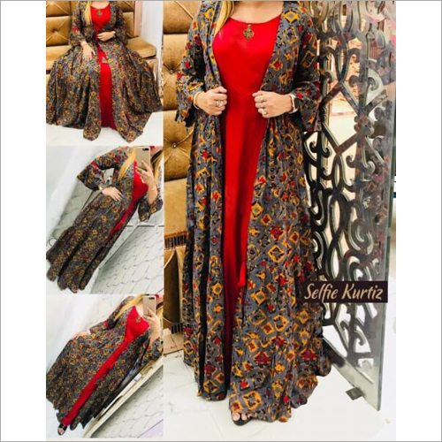 Multicolor Ladies Printed Jacket Kurti