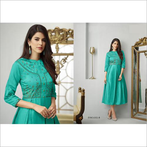 Cotton Ladies Trendy Kurti - Sea Green, Sizes S to XL | No Fade, Washable, Ideal for Rainy & Summer Seasons
