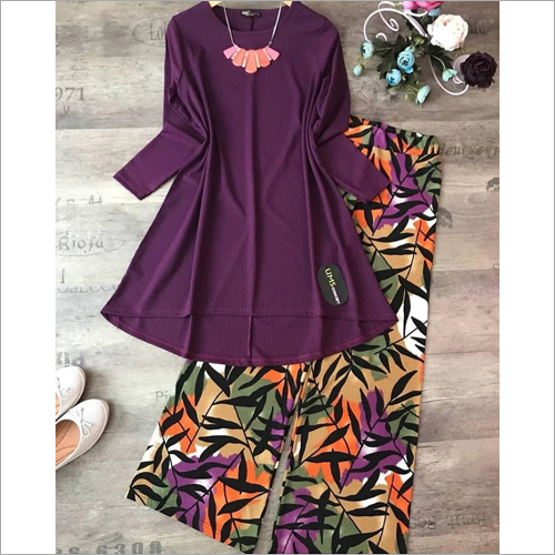 Different Color Available Ladies Palazzo With Long Top