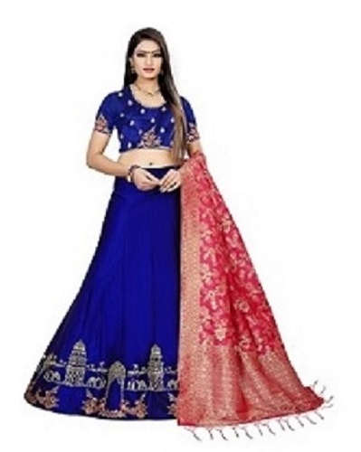 Available In 4 Colors Art Banarasi Silk Lehenga Choli For Ladies