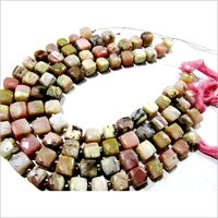 Natural Pink Opal cube box Faceted Beads.