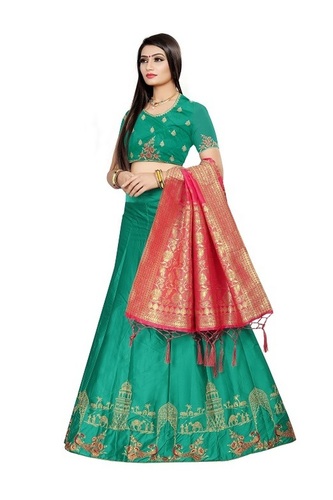 Available In 4 Colors Banarasi Silk Chaniya Choli
