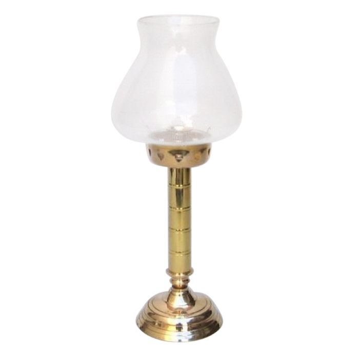 Brass Candle Holder With Glass Chimney