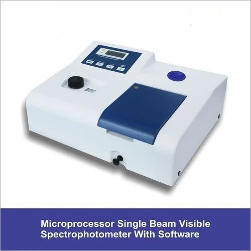 Microprocessor single beam visible spectrophotometer with software