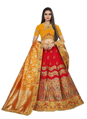 Available In 3 Colors Embroidary Bridal Lehenga Choli