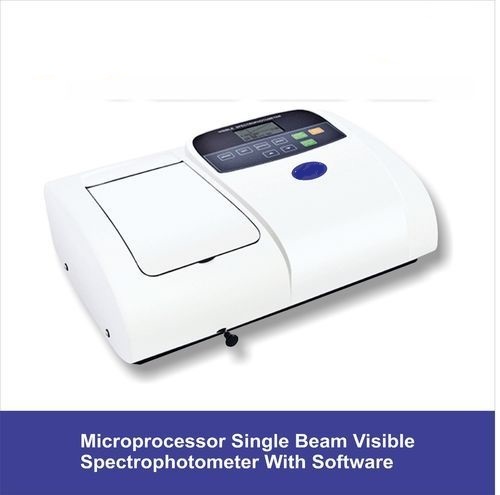 Microprocessor single beam visible spectrophotometer with software