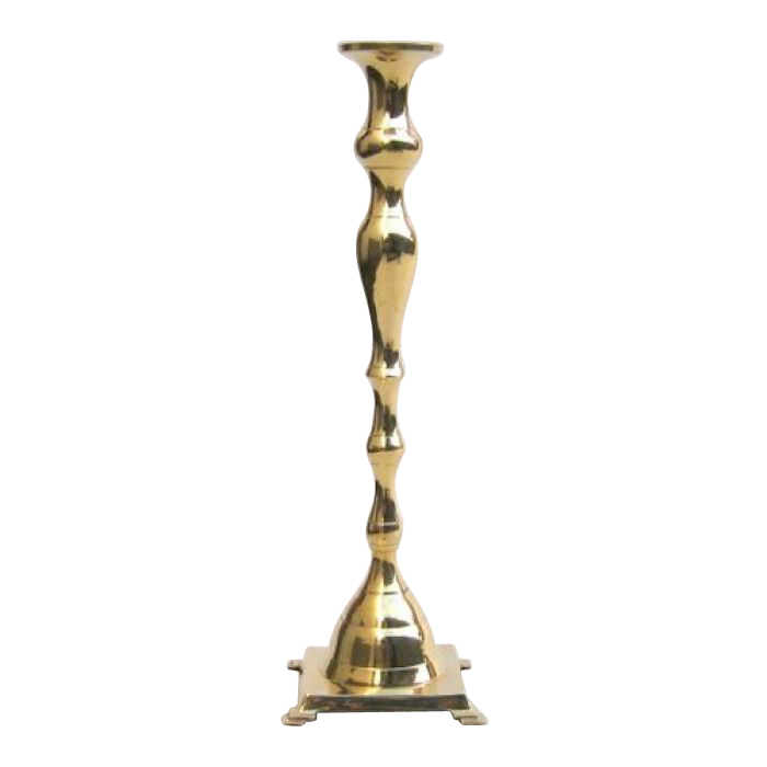 Brass Candle Stick Holder - Large Vintage Design | Elegant Round Shape, Heavy Solid Brass, Perfect for Home Decoration