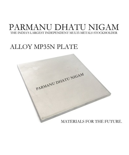 Alloy MP35N Plate - Stainless Steel, 5 - 500 mm, Silver | Age Hardenable Nickel-Cobalt Base Alloy with Ultra High Strength, Toughness, Ductility, and Excellent Corrosion Resistance