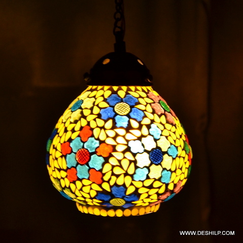6x10 Inch Yellow Mosaic Wall Hanging For Home Decor