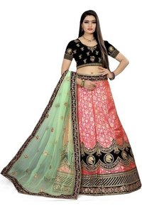 Available In 4 Colors Velvet Lehenga Choli