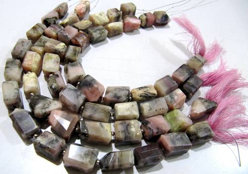 Natural Pink Opal Tumbled Plain Smooth Nugget Shape Beads.