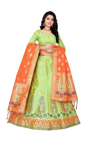 Available In 4 Colors Designer Silk Lehenga Choli