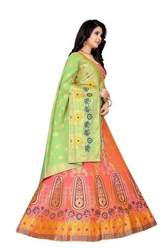Available In 4 Colors Designer Silk Lehenga Choli For Women