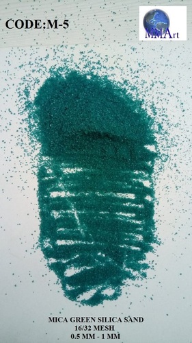 Waterproof UV stable Green color coated Silica Sand with different size