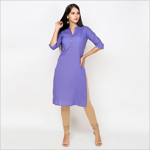 Purple Solid Kurti Patti