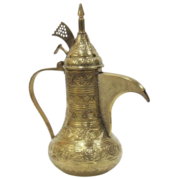 Solid Brass Arabian Aftaba Embossed