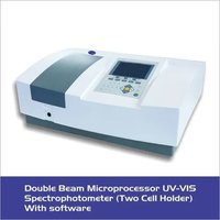 Double beam microprocessor UV-VIS spectrophotometer two cell holder with softwere