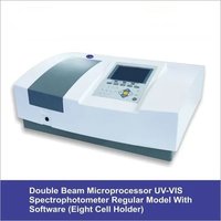 Double beam microprocessor uv-vis spectrophotometer regular model with softwere eight cell holder
