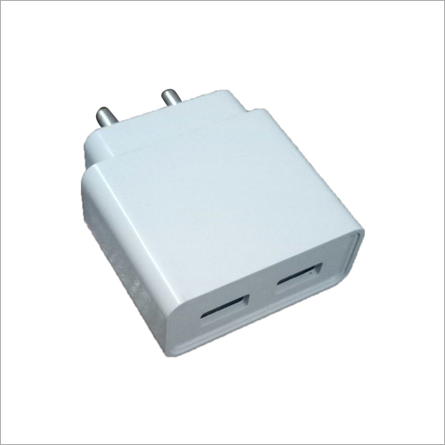 USB Mobile Phone Adapter - PVC Plastic, 220V, 2.5 Amp | Easy to Use, 1 Year Warranty, Long Life, White Color, Lightweight (50-100g)