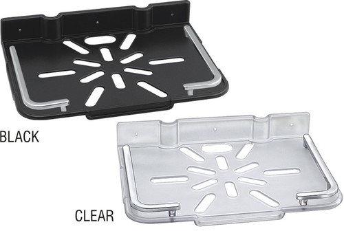 Set Top Box Shelf With Railing - Unbreakable ABS Material Square Shape Black Finish | Durable Plastic with Metal Frame Design