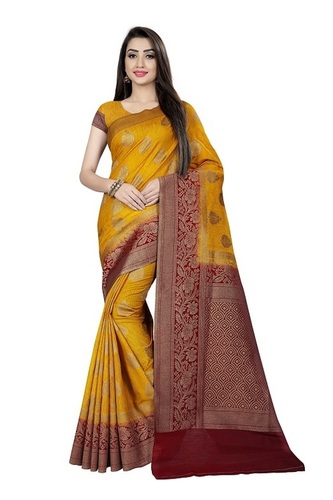 5 Colors Available Ladies Art Banarasi Silk Sarees