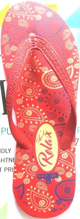 RL-23 - Rubber Flip Flop Size 6 | Unisex Red Colour Slipper for Girls and Ladies Comfortable and Long Lasting with Rubber Strips