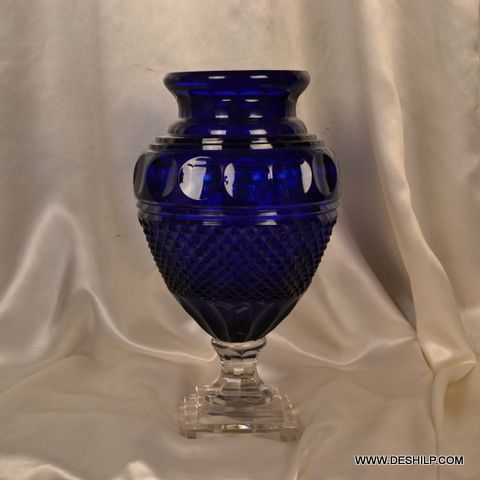 Crystal Cutting Glass Flower Vase