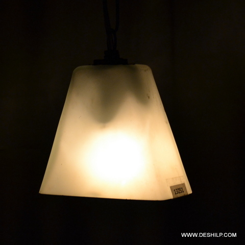 Modern Art Frosted Glass Wall Hanging Lamp - Color: White