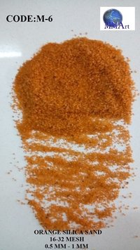 Color Coating Orange Silica Quartz Sand And Grit 0.5-1 Mm Water Proof Color Coated Silica Sand