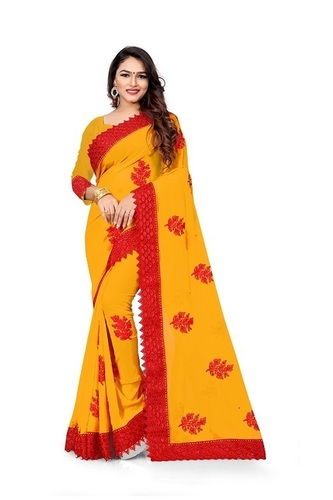 4 Fancy Embroided Sarees