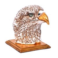 Home Decorative Resin Eagle Face Watch Handmade Statue