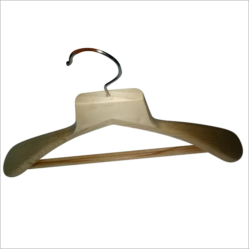 Light Brown Wide Shoulder Wooden Hanger