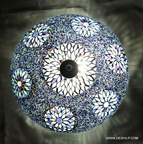 Blue Mosaic Wall Ceiling Light