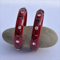 Red Daily Wear Stone Bangle