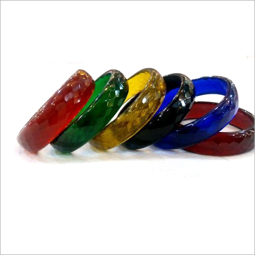 Crystal Faceted Glass Bangle