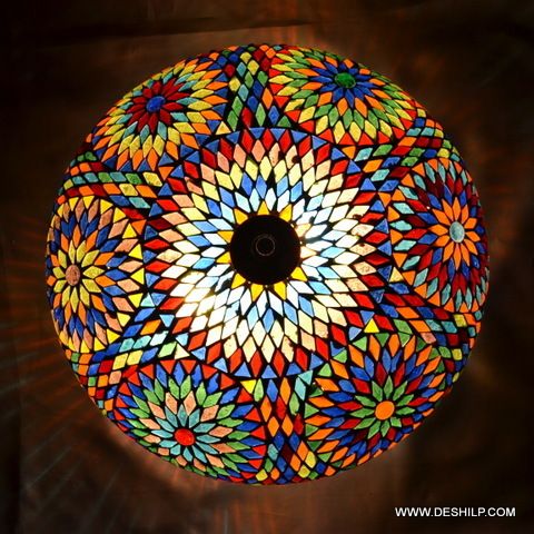 Multicolor Multi Mosaic Ceiling Light