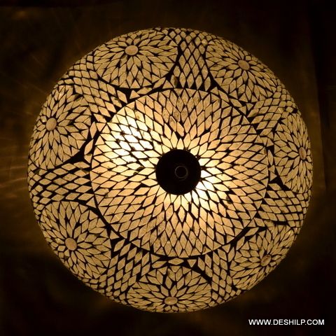 Golden White Mosaic Wall Ceiling Light