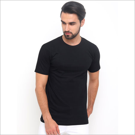 Black Colour Plain T-Shirt