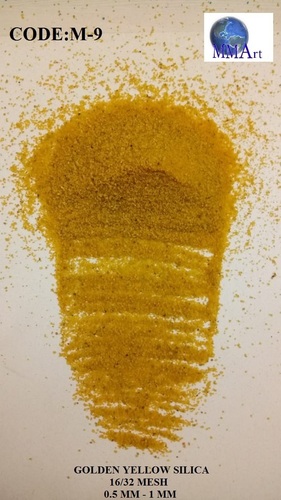 Granular Silica Gel 16 mesh Golden Yellow solvent and water proof colored silica sand for export quality bulk sale price