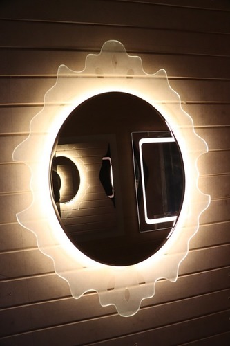 LED Mirror - Acrylic & Glass, 60cm Diameter, 6000K, 12W | Bright Lighting, Durable, Easy Install, Elegant Design, Energy Efficient, High Definition, Modern Aesthetic, IP44