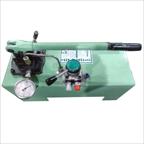 Hydraulic Double Acting Hand Pump - Cast Iron, 20x10x10 Inches, Green Color | 600 Ton Capacity, 0-700 Bar Pressure, 600 mm Steel Handle, Manual Operation
