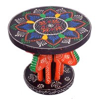 Home Decorative 4 Elephant Design Wooden Baby Kids Stool