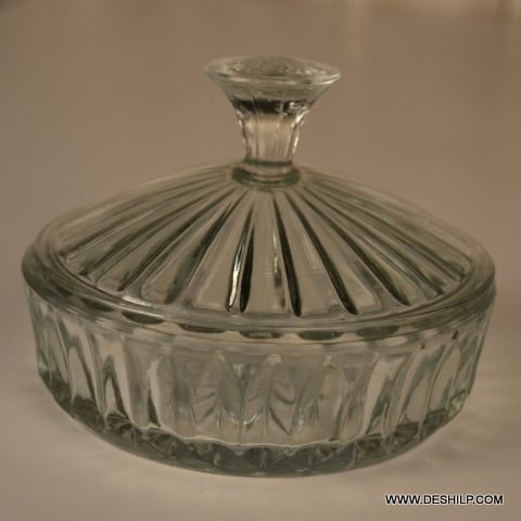 Very Small Cut Glass Jar With Glass Jar