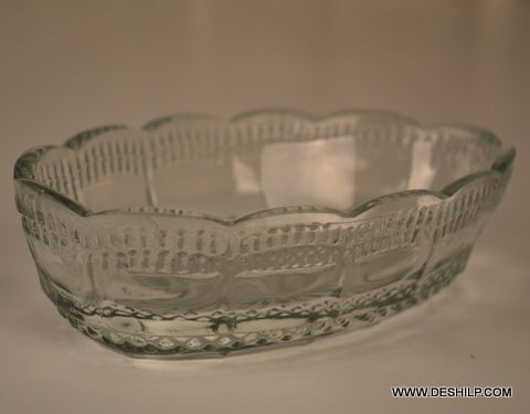 Transparent Cutting Glass Antique Bowl