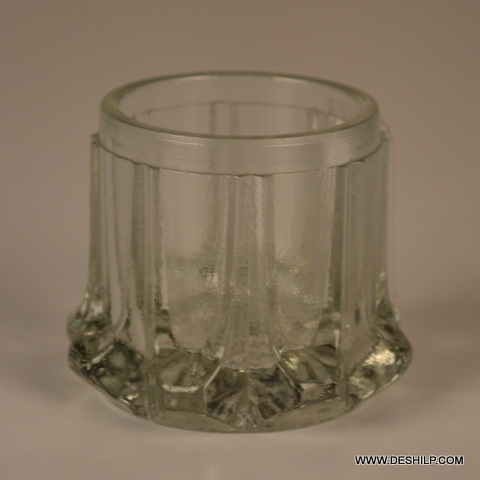 Clear Antique Glass T Light Candle Holder