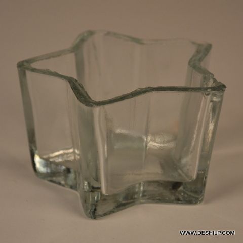 Star Design Glass Candle Votive